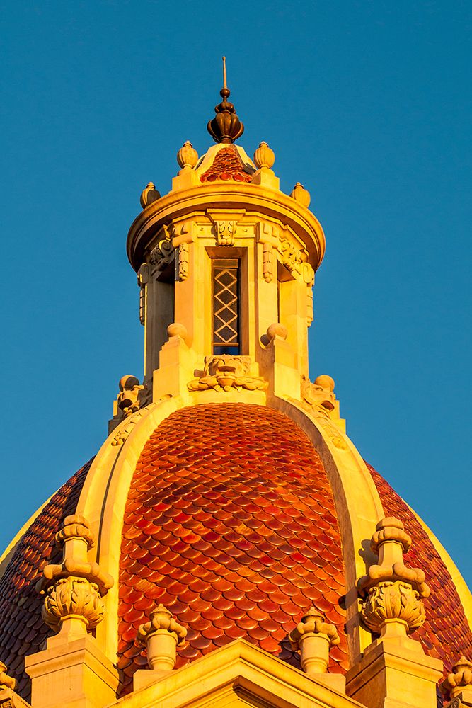 Valencia Town Hall cupola or dome, Plaza del Ayuntamiento, Valencia, Spain.
